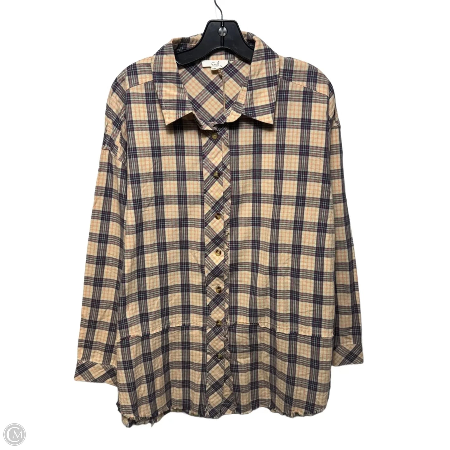 Tunic Long Sleeve By Easel In Plaid Pattern, Size: M