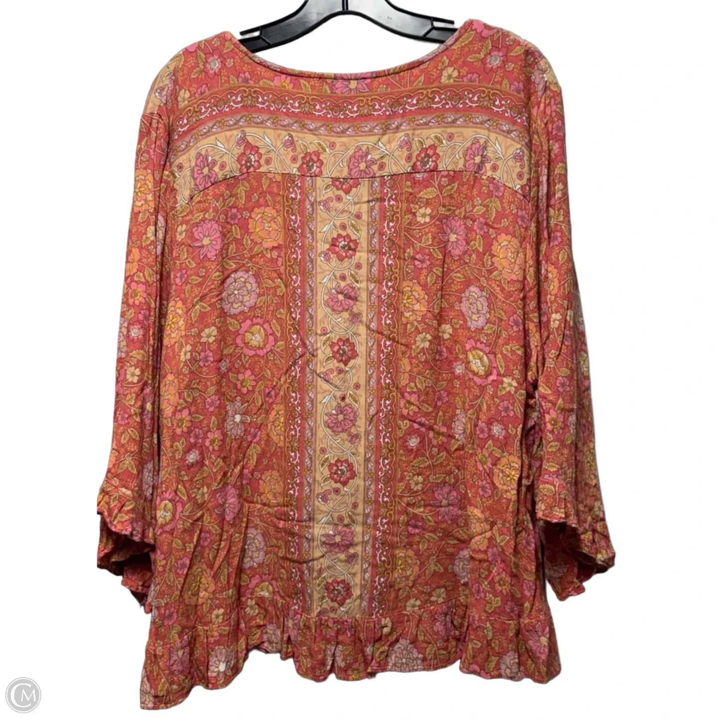 Top 3/4 Sleeve By Cynthia Rowley In Floral Print, Size: 2x