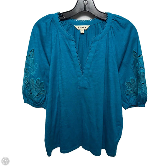 Top Short Sleeve By Boden In Blue, Size: 8