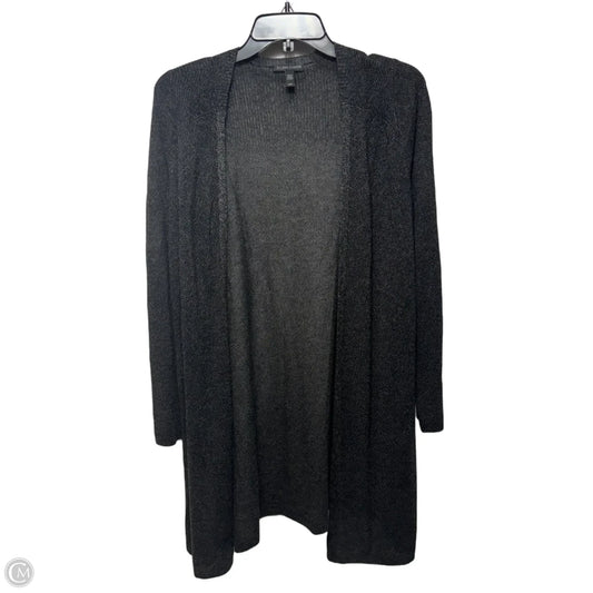 Sweater Cardigan By Eileen Fisher In Black & Grey, Size: M