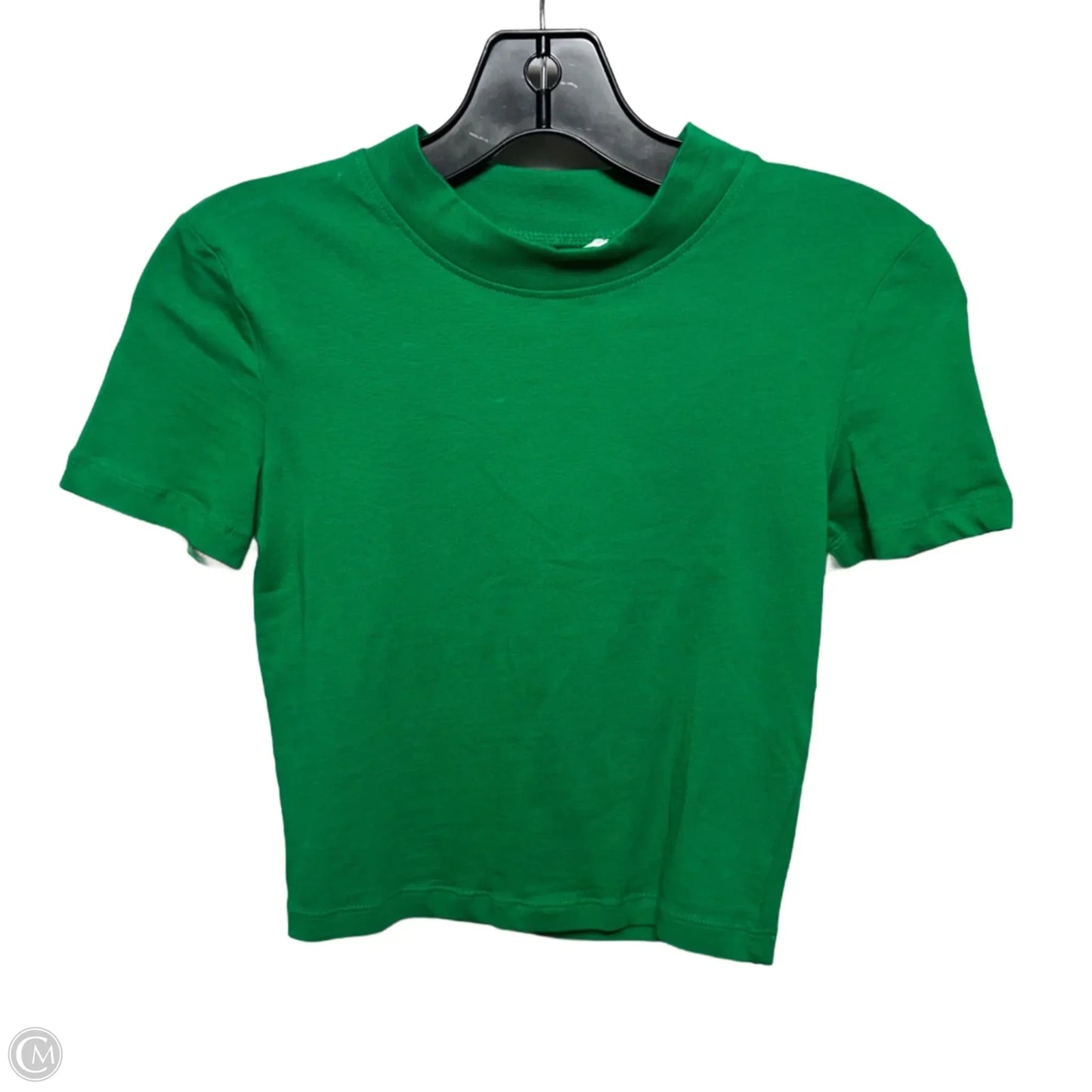 Crop Top Short Sleeve Basic By Zara In Green, Size: S