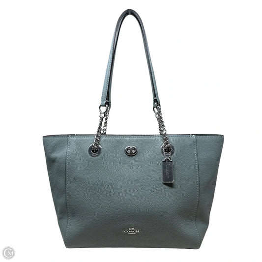 Turnlock Chain Tote 27  Designer By Coach, Size: Medium
