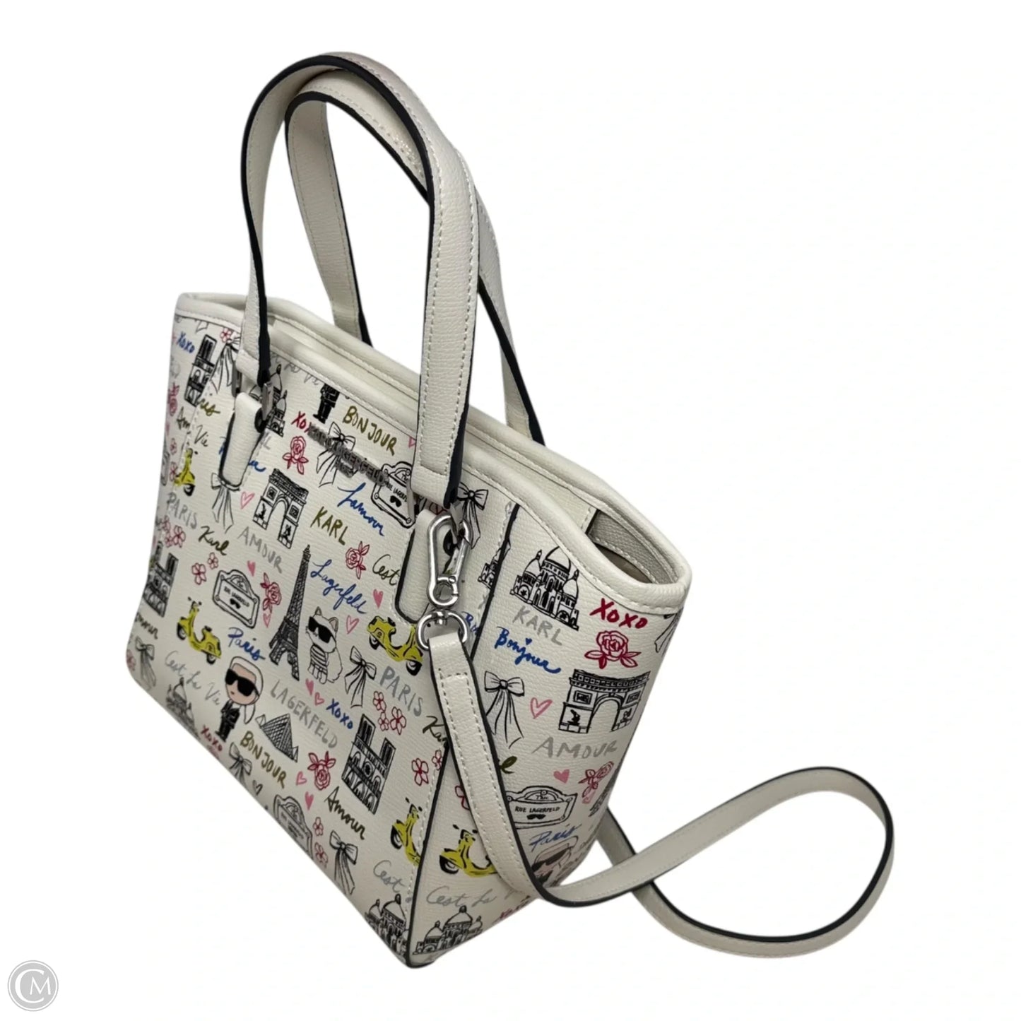 Adele In Paris Tote Designer By Karl Lagerfeld, Size: Small