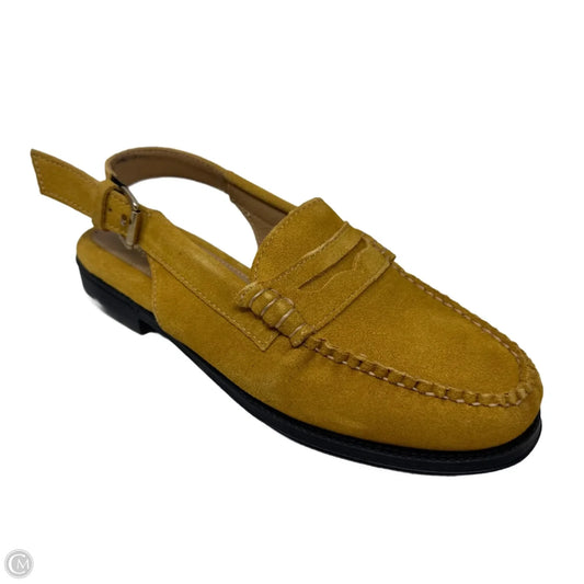 Suede Slingback Loafer Shoes Flats By Gh Bass And Co In Yellow, Size: 7