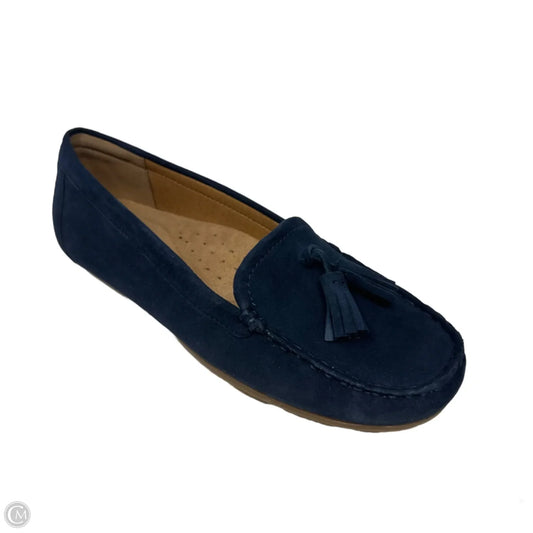 Tassel Loafer Shoes Flats By Earth In Navy, Size: 6.5