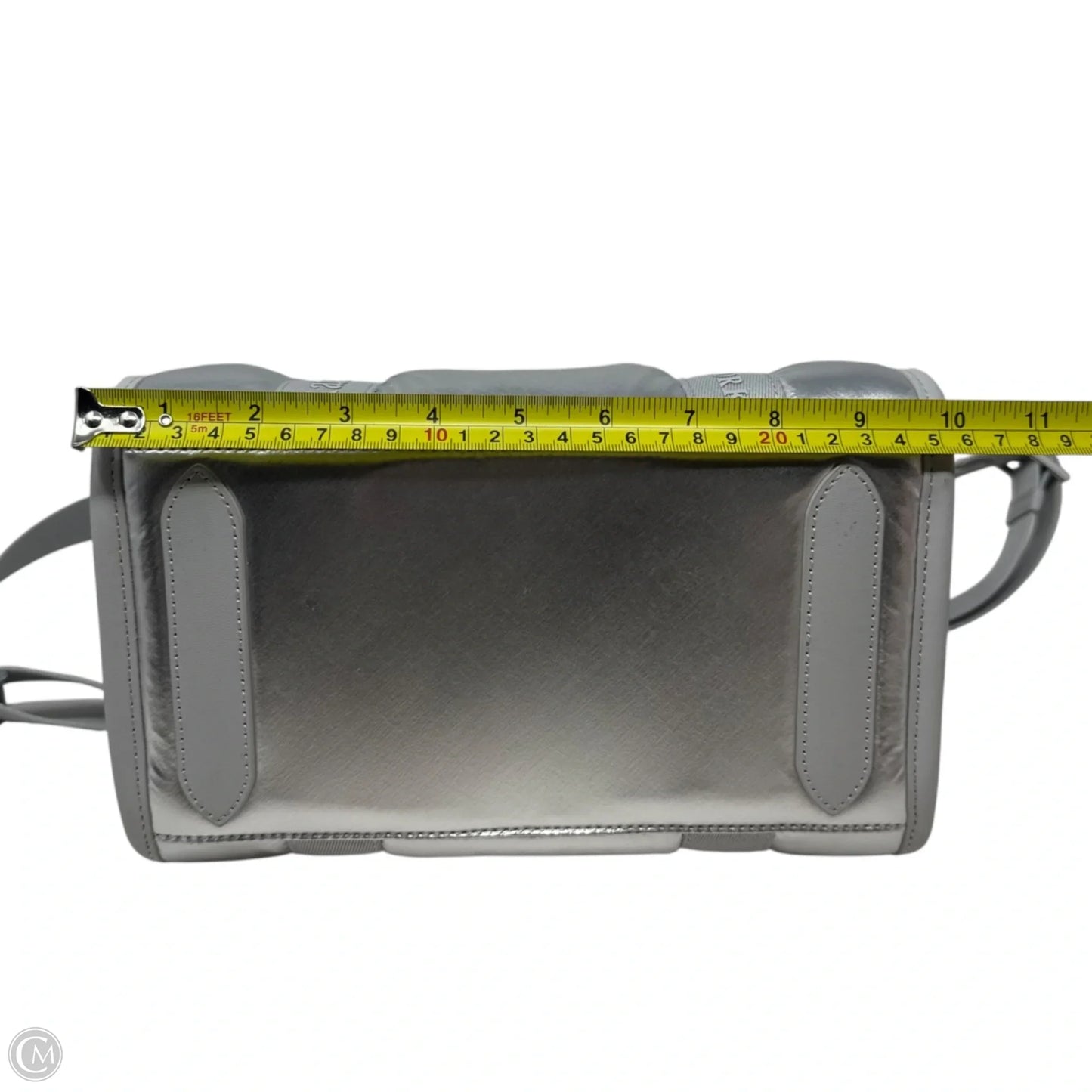 Metallic Puffer Satchel Handbag Designer By Kate Spade, Size: Medium