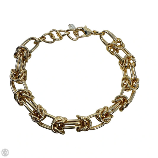 Gold Tone Knotted Oval Link Chain Bracelet