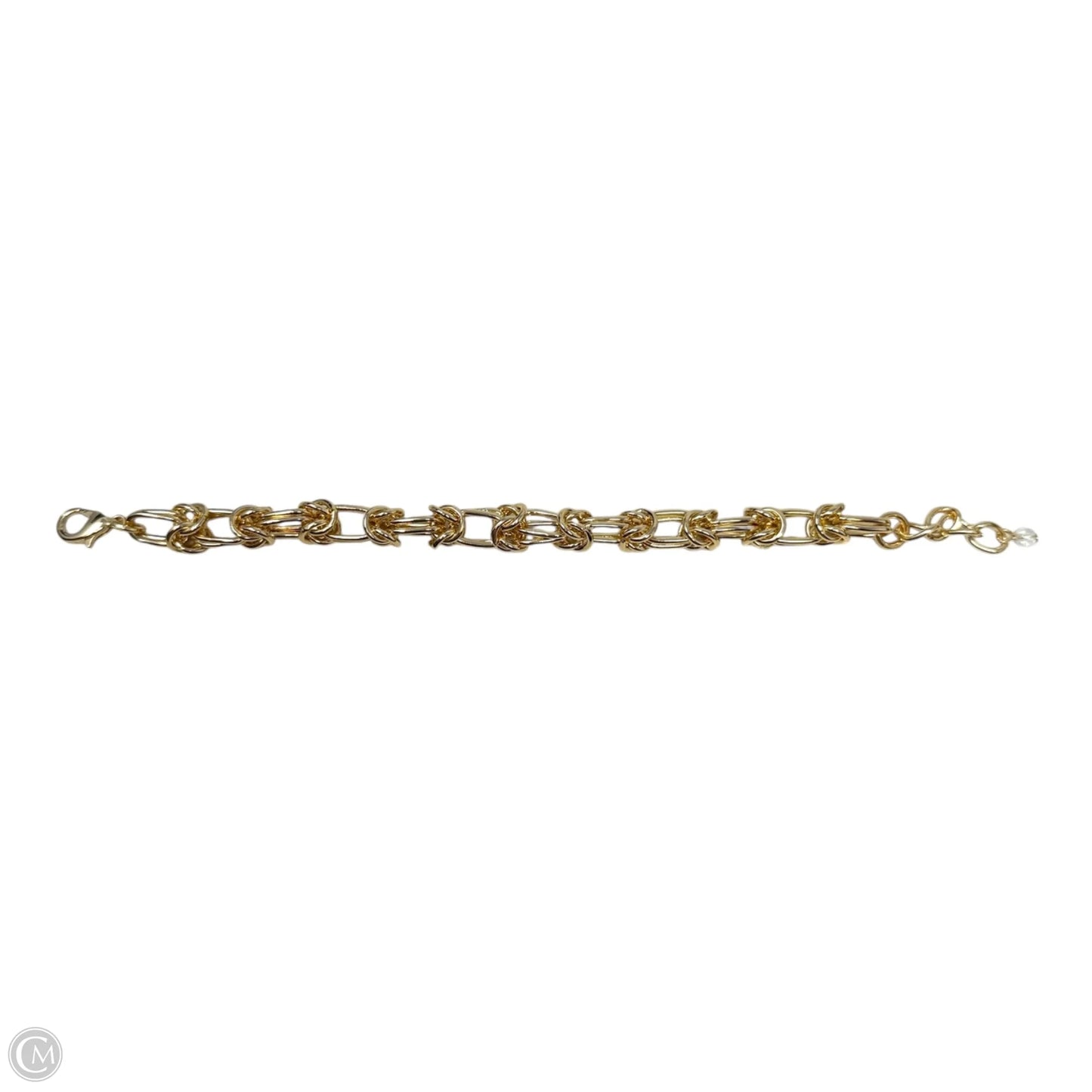 Gold Tone Knotted Oval Link Chain Bracelet