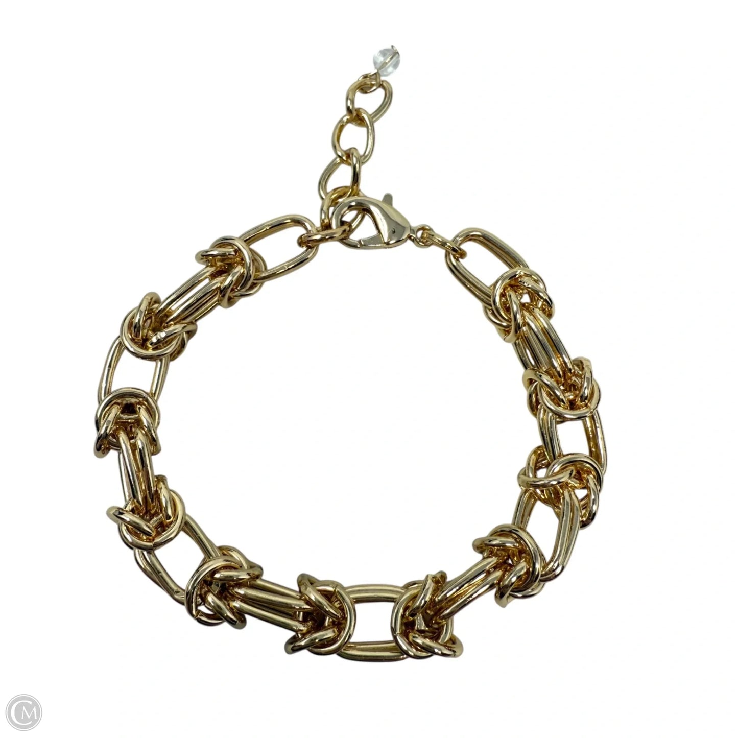Gold Tone Knotted Oval Link Chain Bracelet