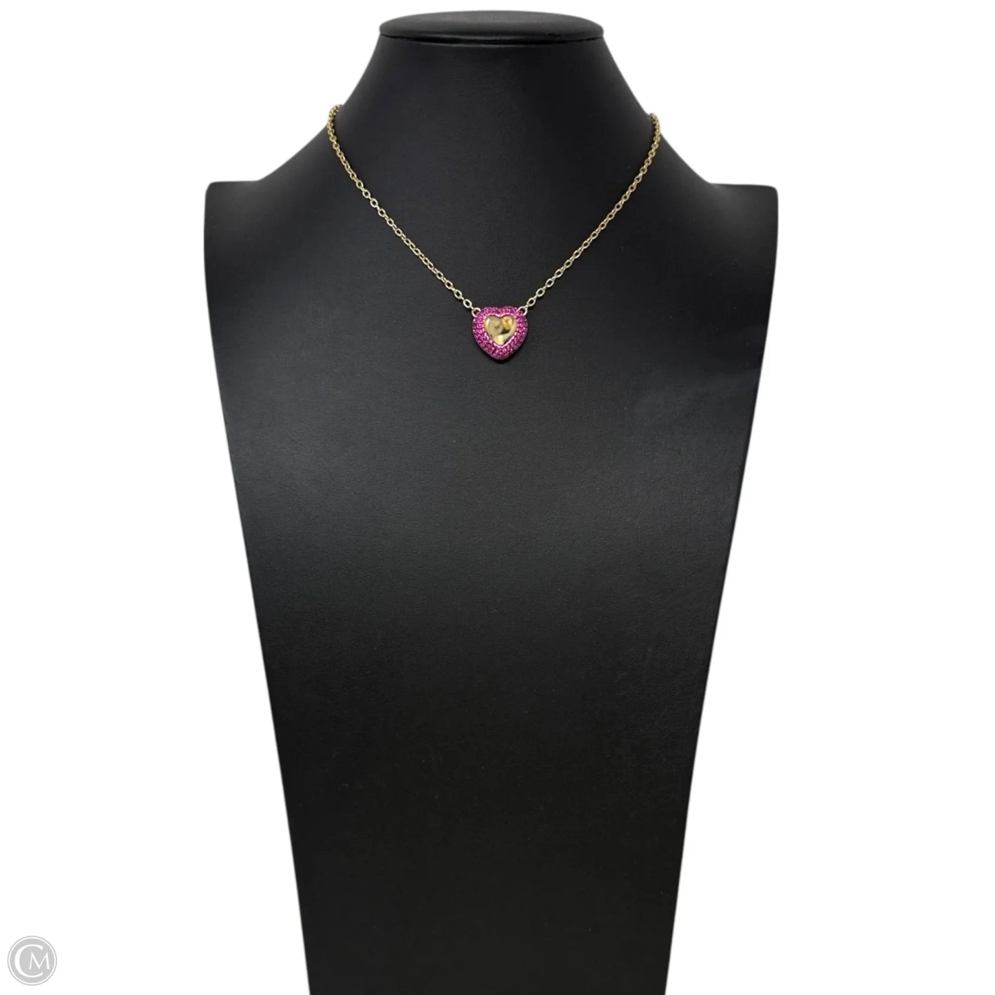 Fuchsia Crystal Heart Necklace Designer By Kurt Geiger
