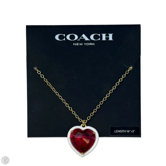 Faux Stone Halo Heart Pendant Necklace Designer By Coach