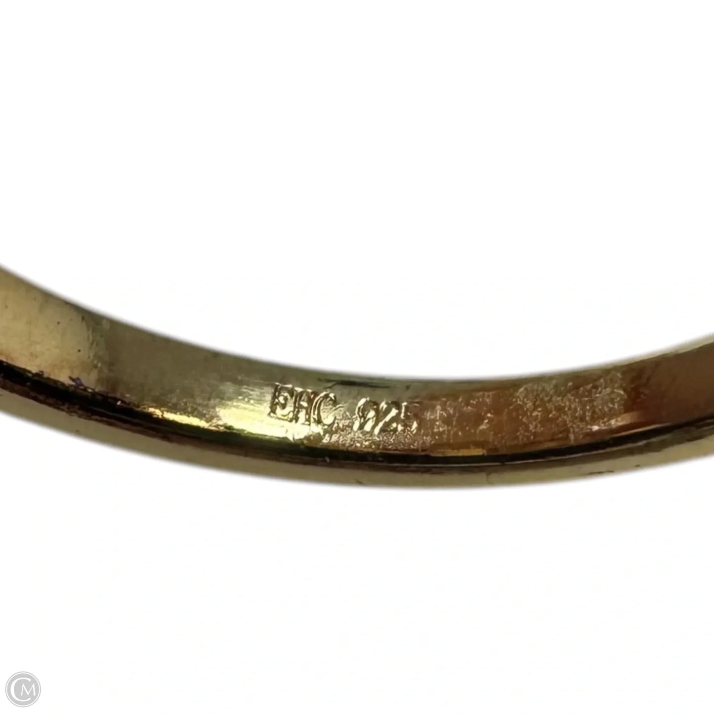 Yellow Stone Ring Gold Tone Over Sterling Silver, Size: 8