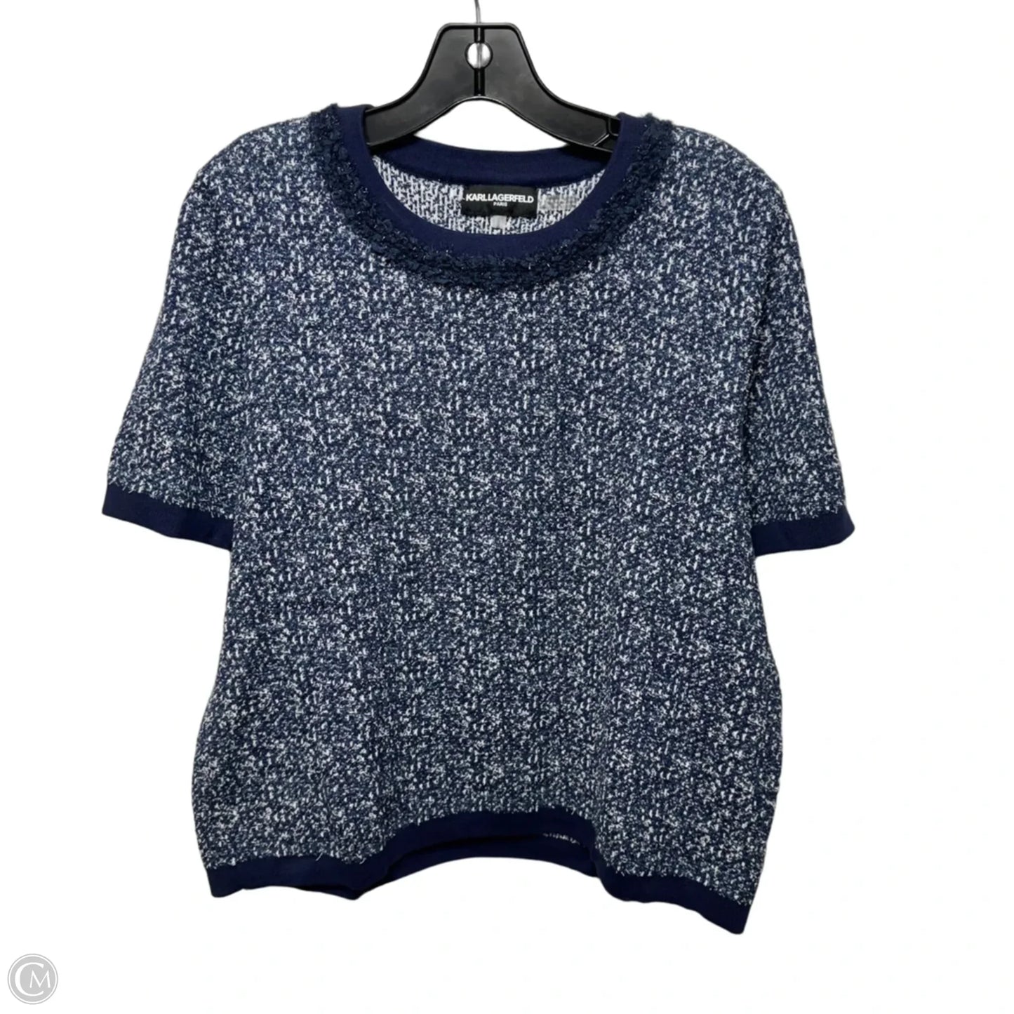 Sweater Designer By Karl Lagerfeld In Blue, Size: L