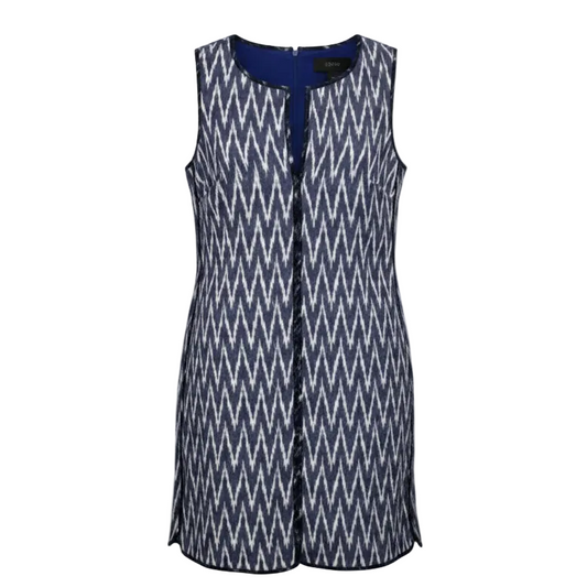 Ikat Zigzag Shift Dress By J. Crew In Blue & White, Size: 00