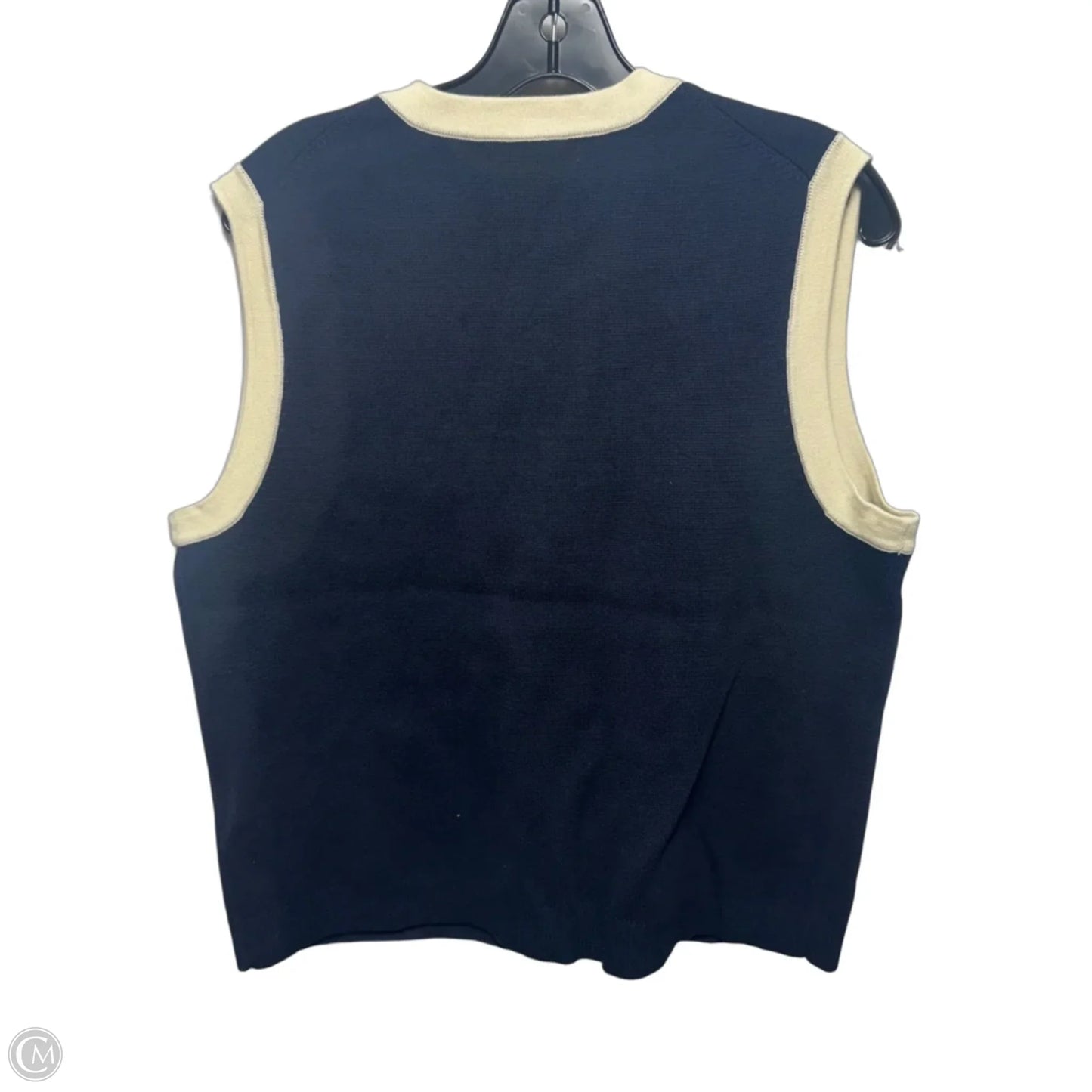 Vest Sweater By Boden In Blue & Cream, Size: L