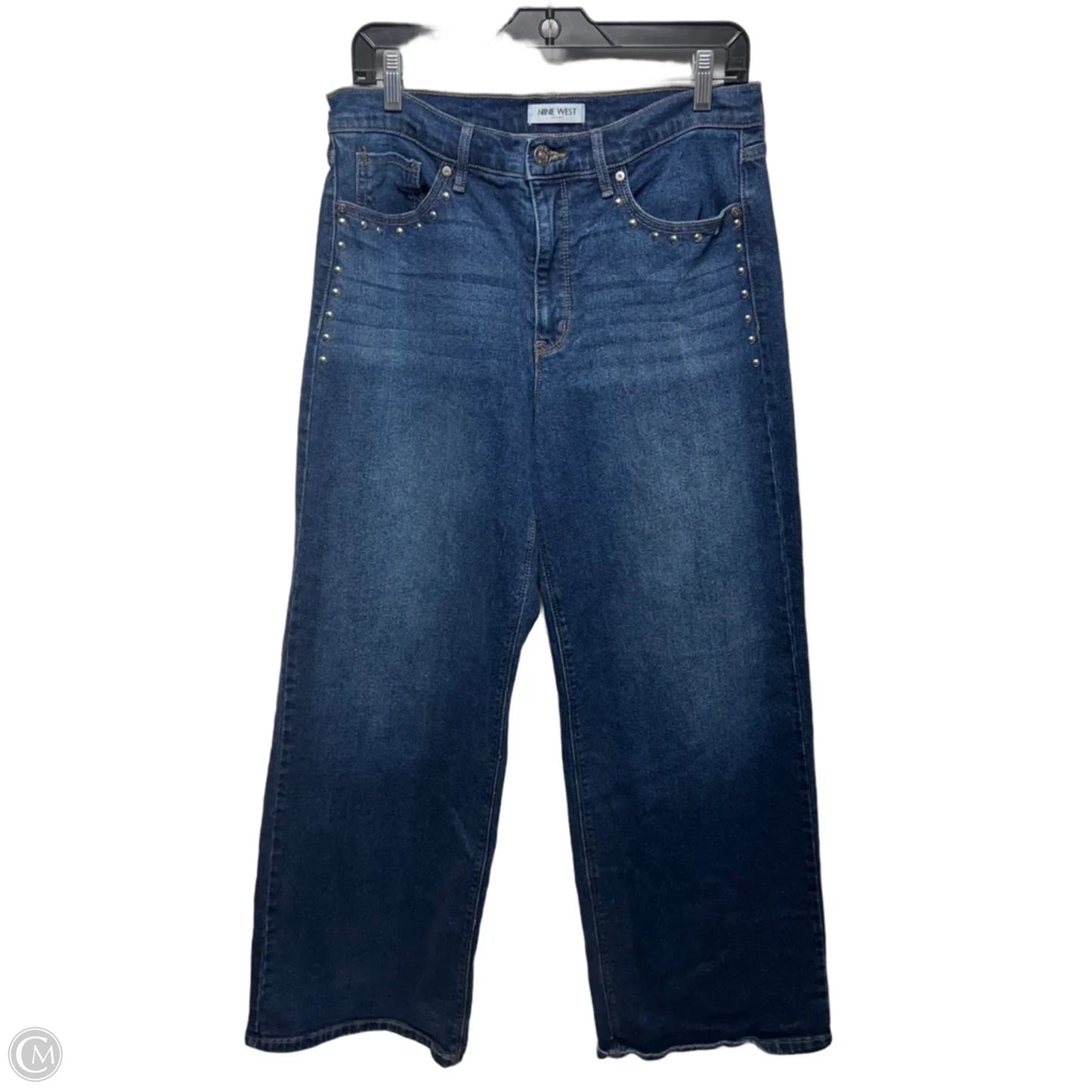 Studded Jeans Wide Leg By Nine West In Blue Denim, Size: 6