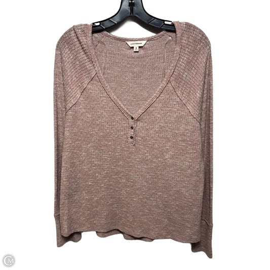 Fawn Cloud Soft Top Long Sleeve By Lucky Brand In Pink, Size: M