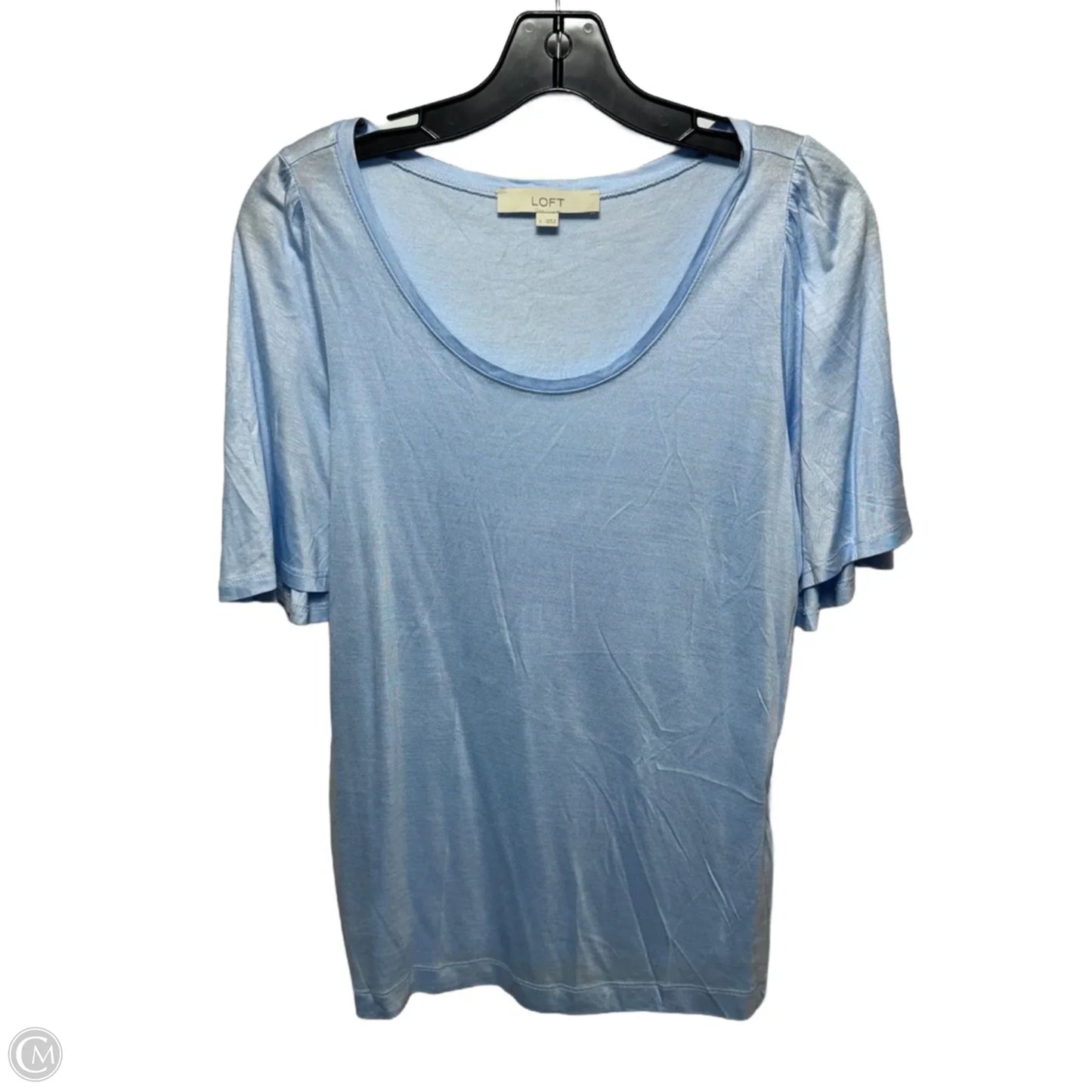 Top Short Sleeve Basic By Loft In Blue, Size: S