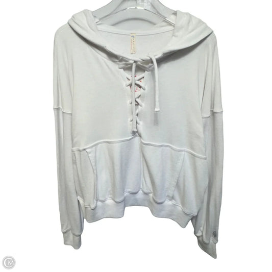 Sweatshirt Hoodie By Free People In White, Size: M