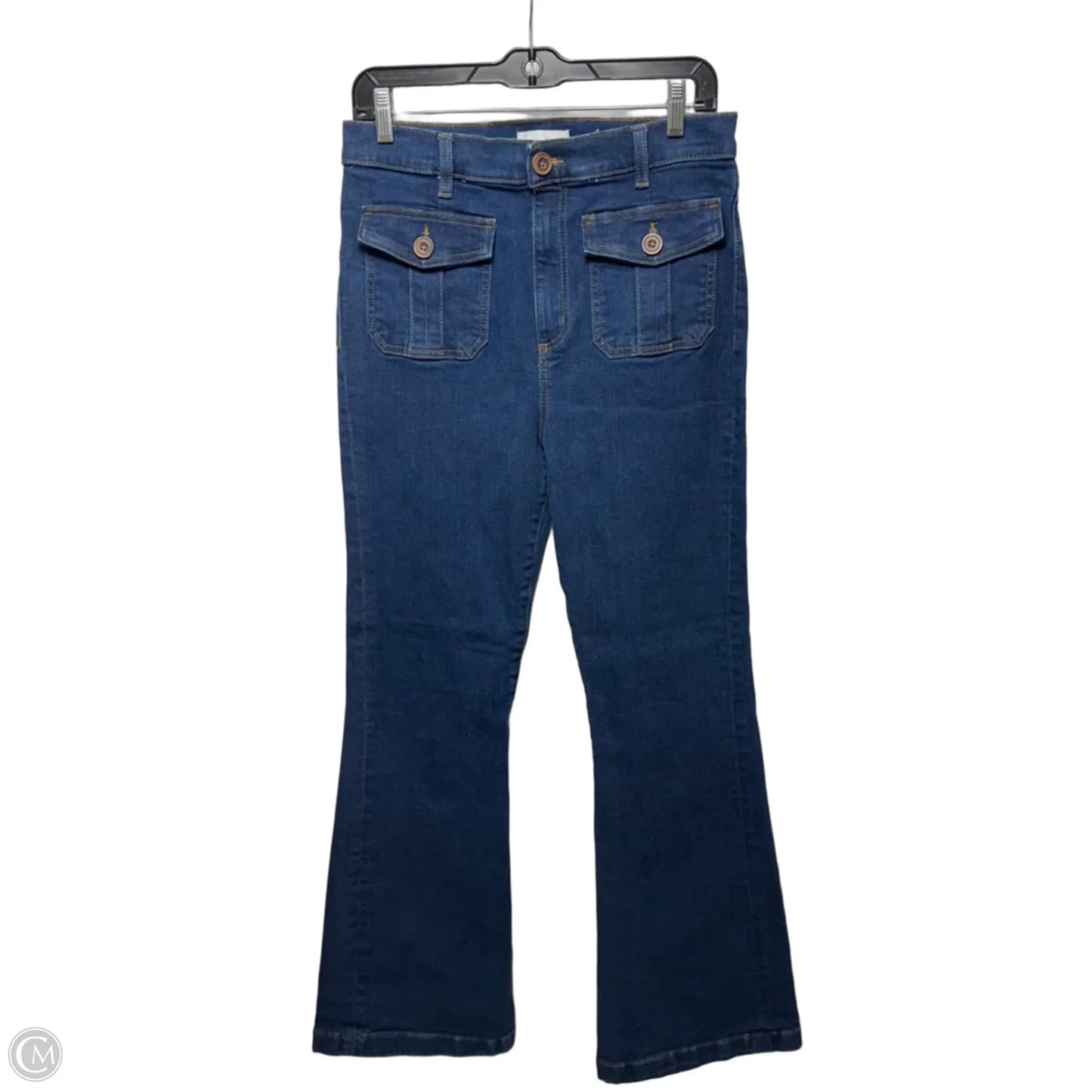 Jeans Flared By Loft In Blue Denim, Size: 10/30