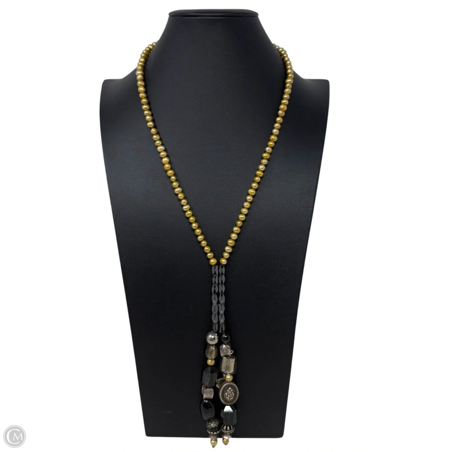 Pearl, Sterling Silver & Mixed Stone Bead Lariat Necklace By Made With Love