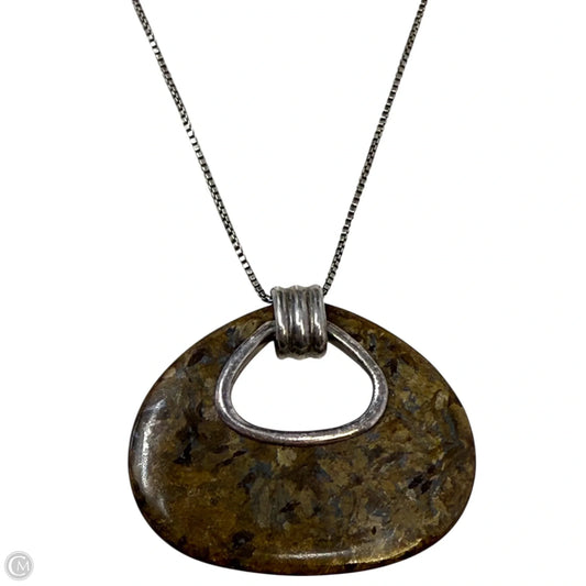Bronze Age Bronzite & Sterling Silver Pendant Necklace By Silpada