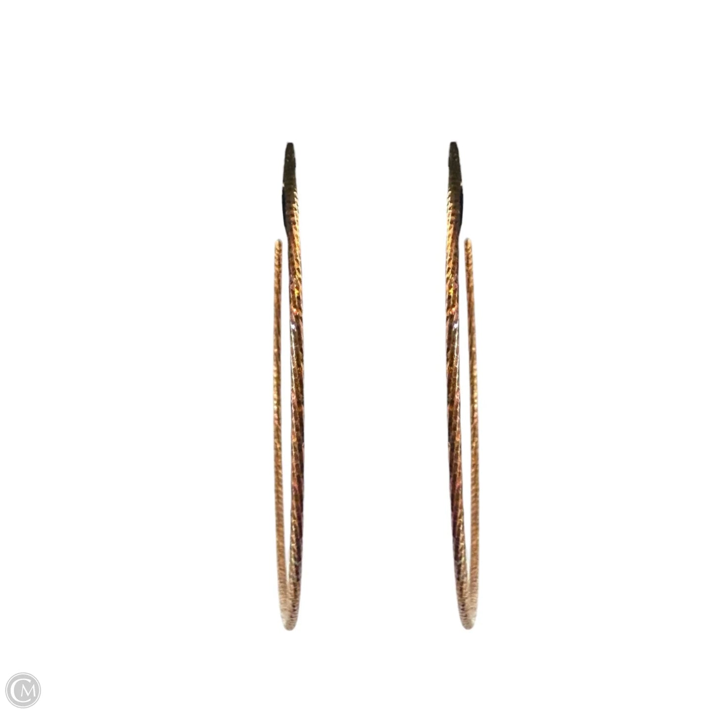 Italian Gold Over Earrings Sterling Silver Diamond Cut 1mm Hoop Earrings  By Dyadema