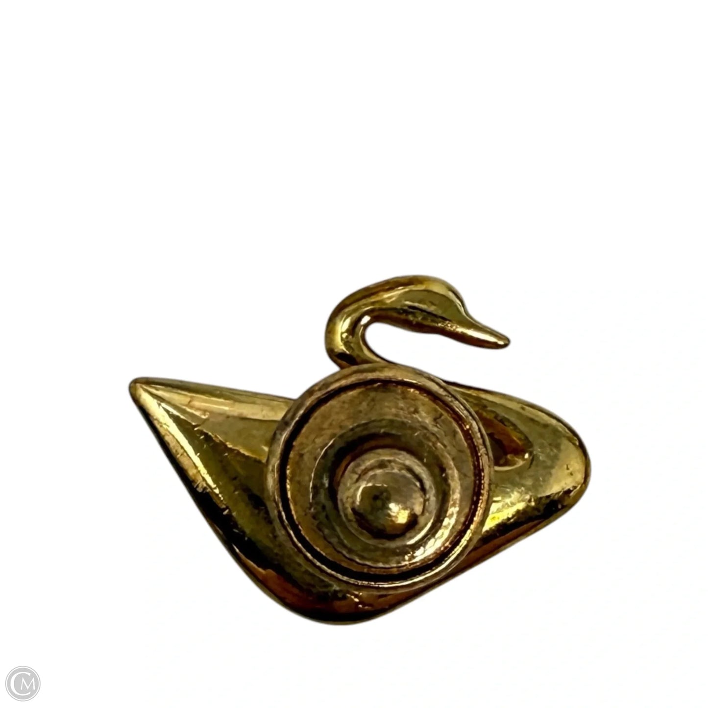 Vintage Iconic Swan Logo Crystal Lapel Pin Designer By Swarovski