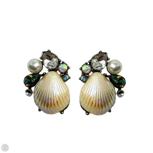 Seashell & Crystal Cluster Earrings Stud By Betsey Johnson
