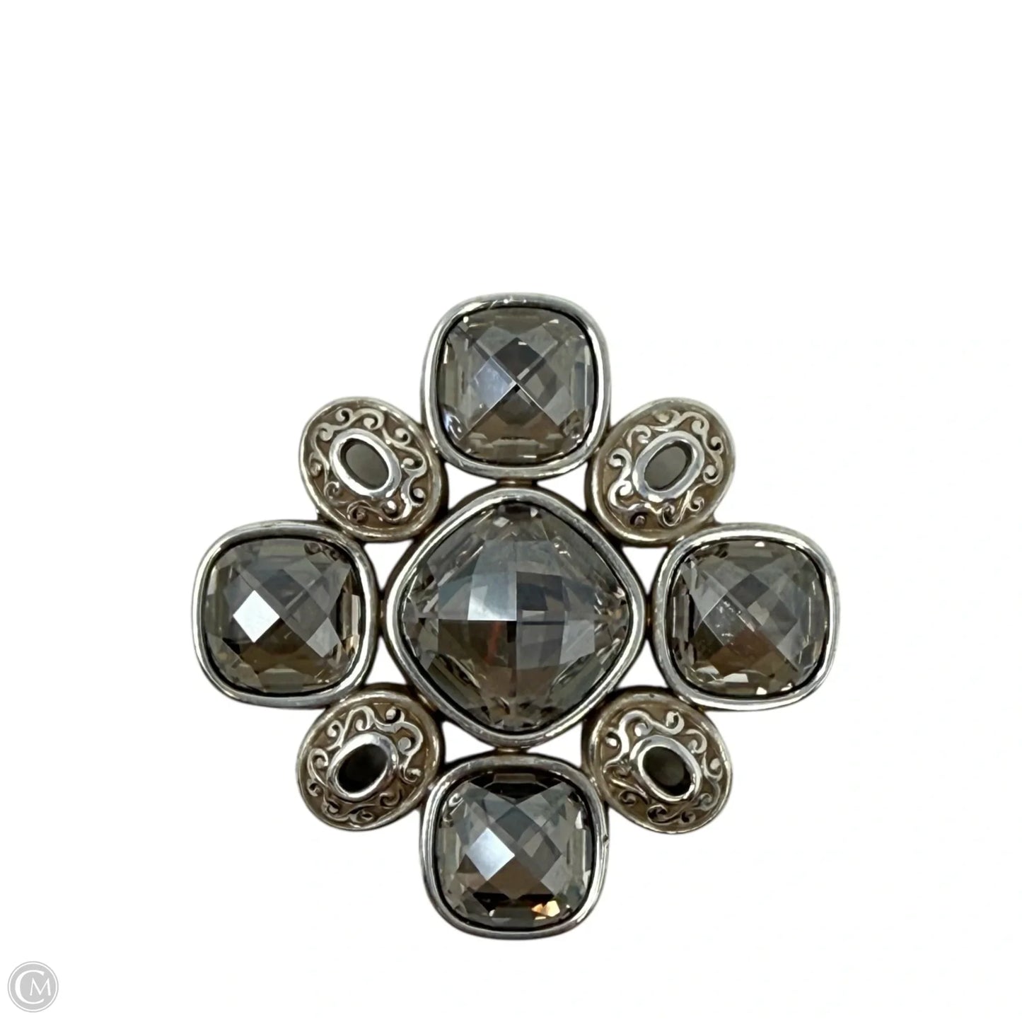 Venus Rising Faceted Smokey Quartz Brooch Pendant By Brighton