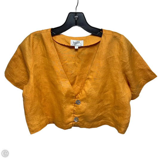 Linen Top Short Sleeve By muns In Orange, Size: S