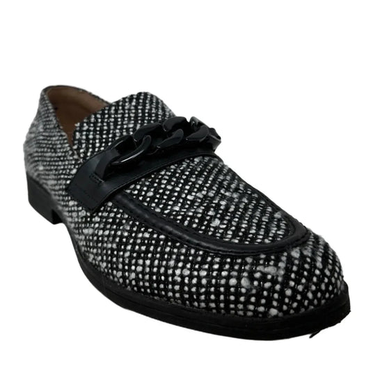 Stassi Chain Wool Loafers By Cole-haan In Black & White, Size: 9