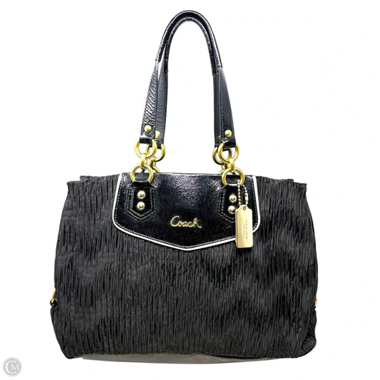Ashley Gathered Satin Carryall Tote Designer By Coach, Size: Medium