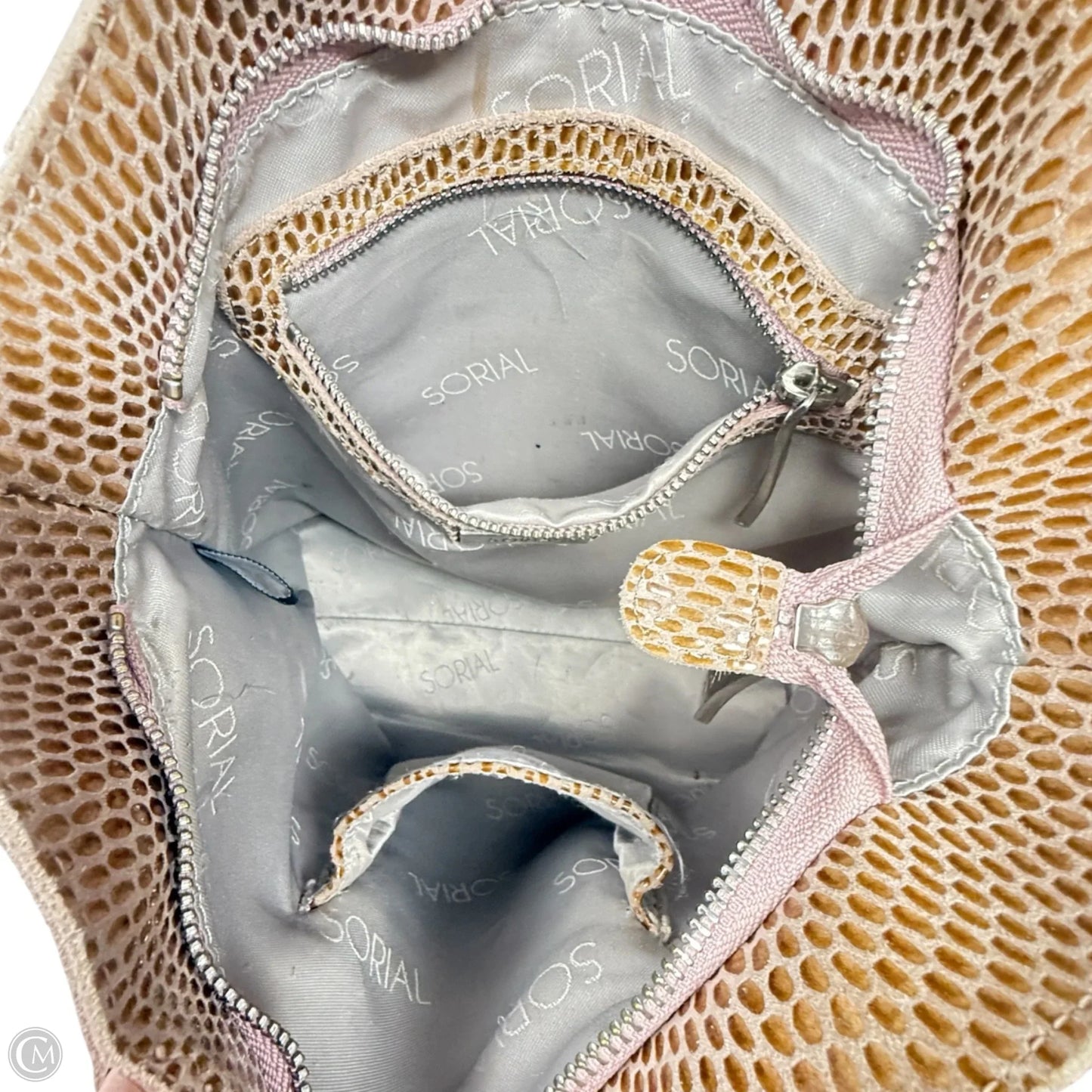 Rubina Italian Snake Embossed Leather Tote By Sorial, Size: Small