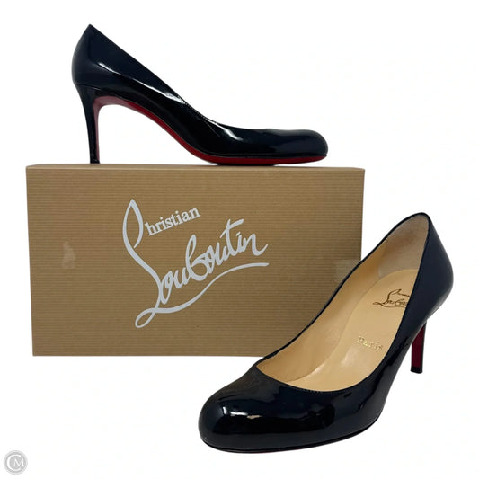 Patent Simple Pump 70 Heels Shoes Luxury Designer By Christian Louboutin In Black, Size: 9 (39 IT)