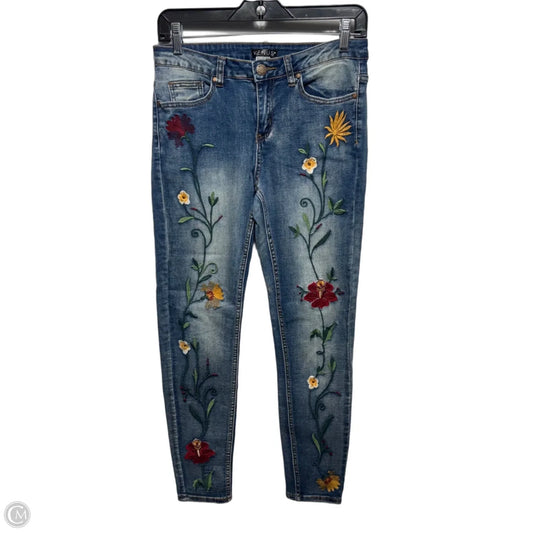 Embroidered Jeans Jeggings By Venus In Blue Denim, Size: 6