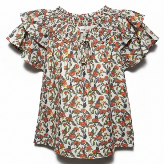 Penny Flutter Sleeve Top By &Merci In Floral Print, Size: M