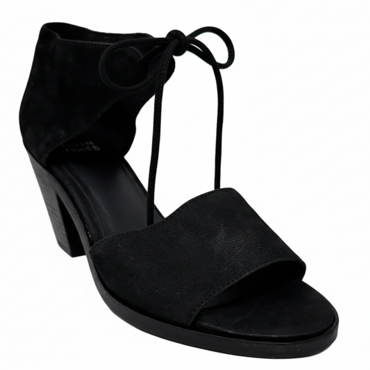 Ann Open Toe Leather Sandals By Eileen Fisher In Black, Size: 8