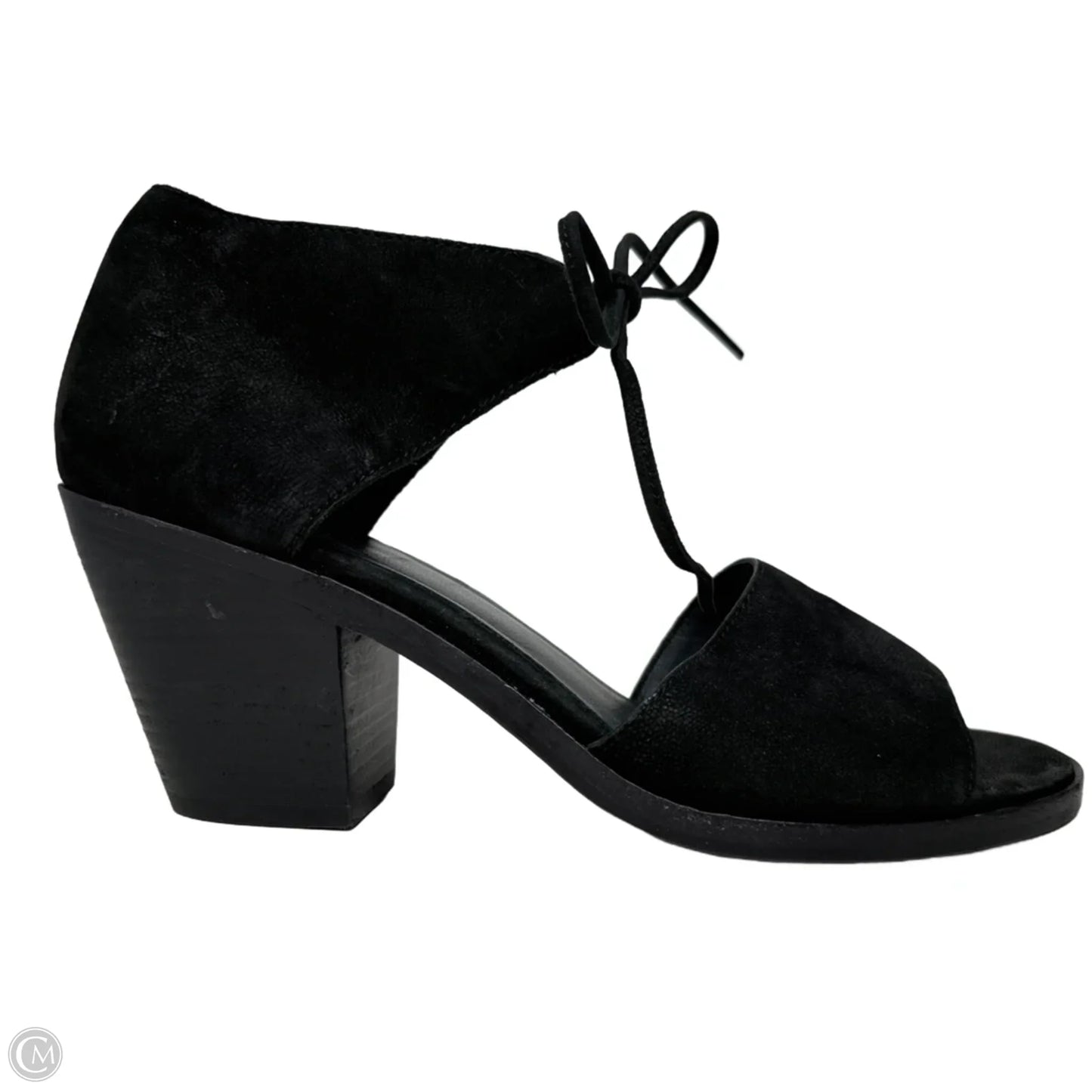 Ann Open Toe Leather Sandals By Eileen Fisher In Black, Size: 8