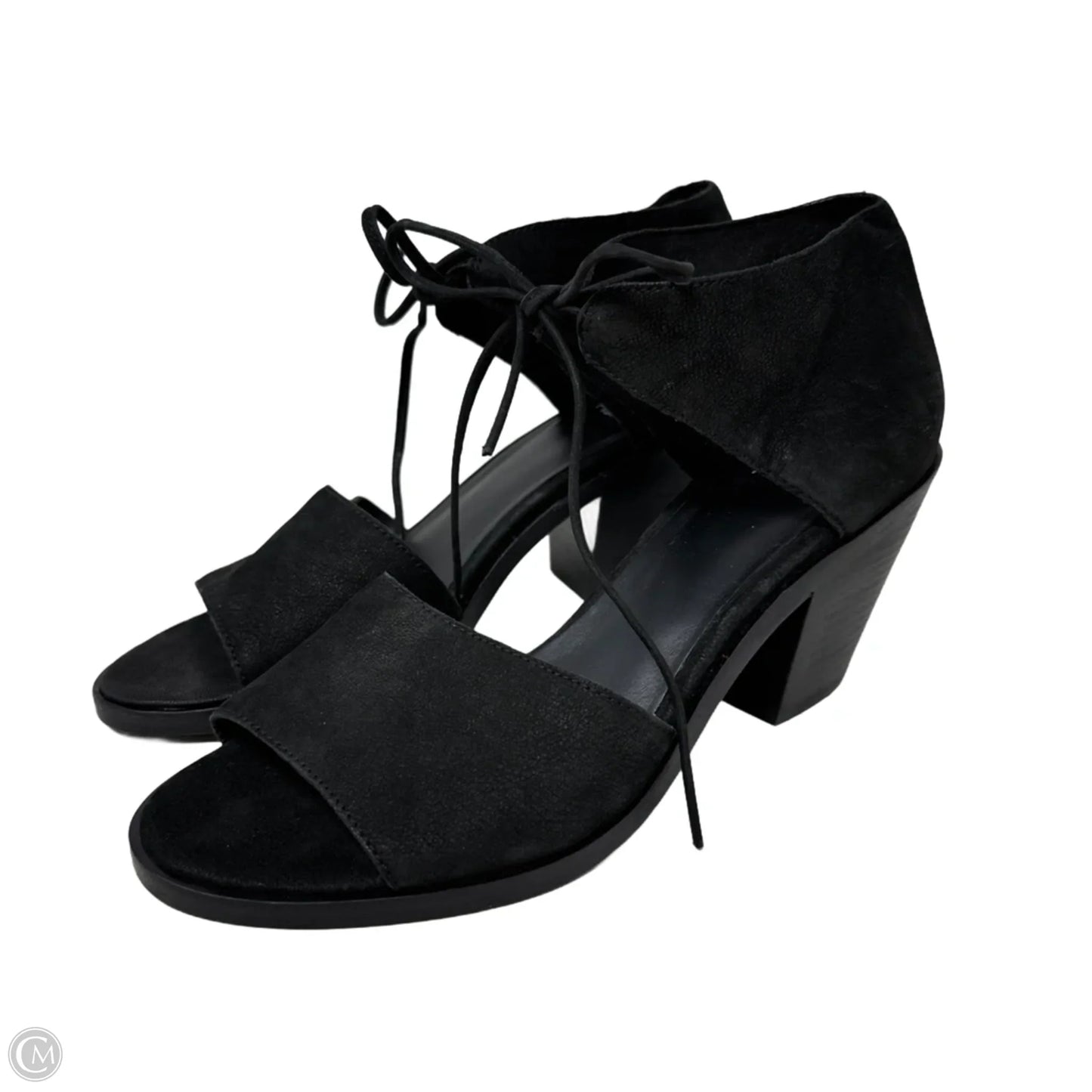 Ann Open Toe Leather Sandals By Eileen Fisher In Black, Size: 8