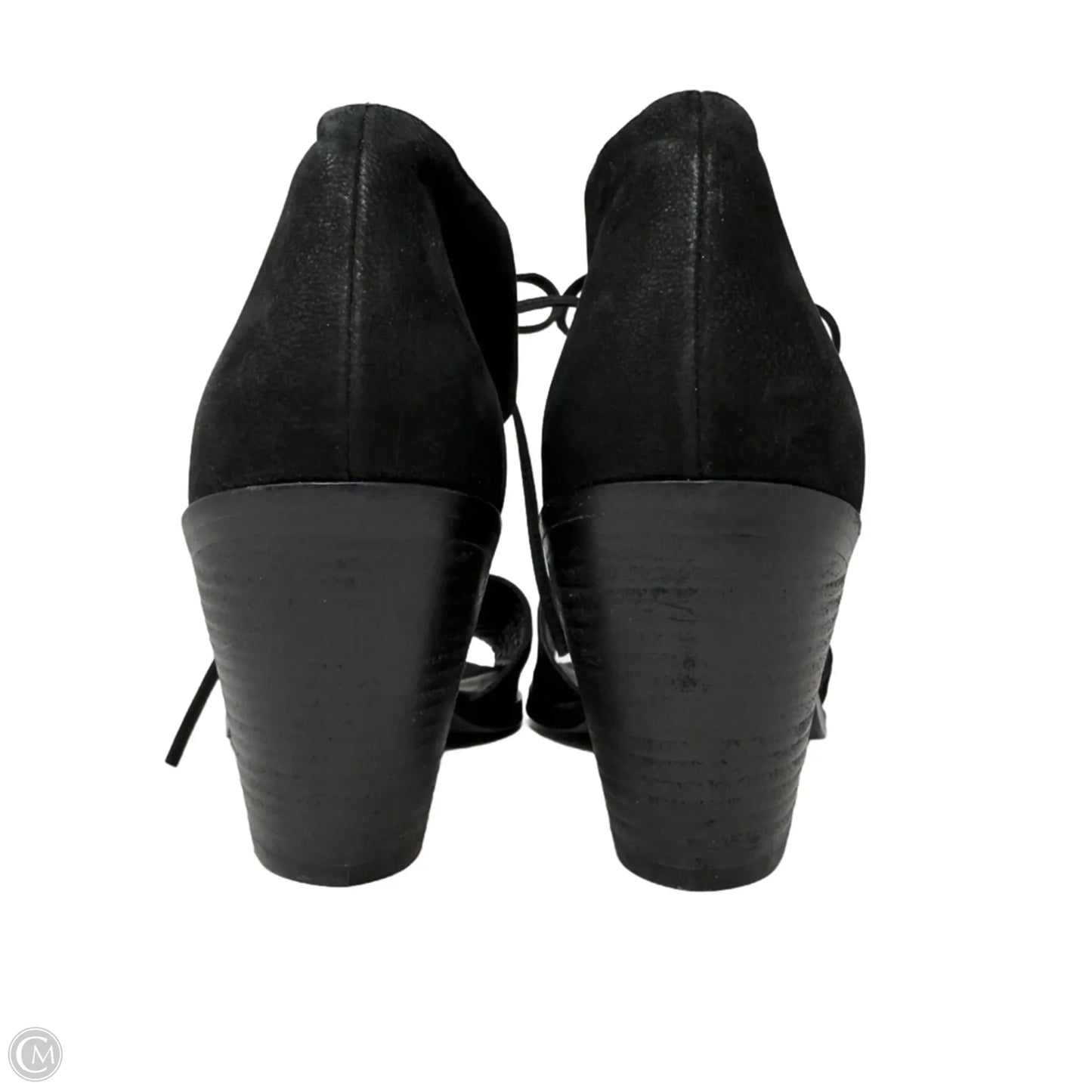 Ann Open Toe Leather Sandals By Eileen Fisher In Black, Size: 8