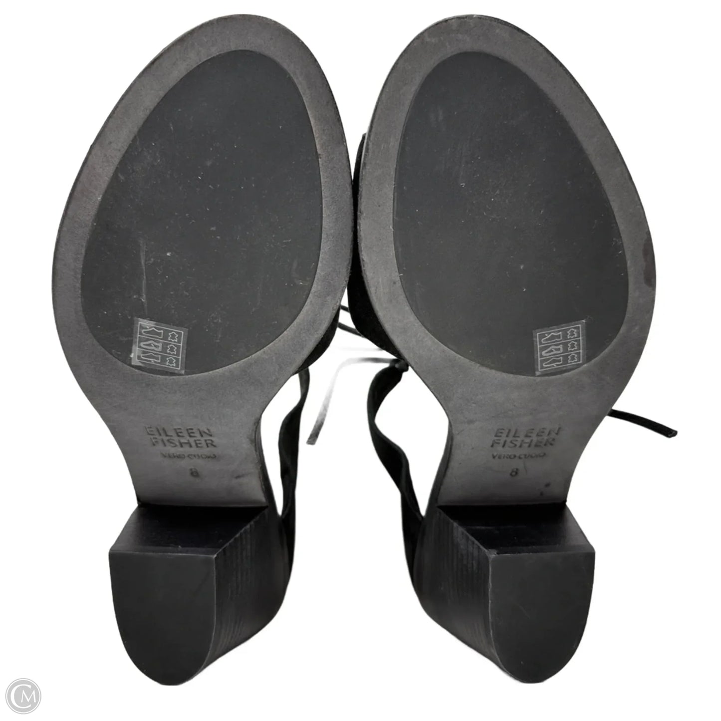 Ann Open Toe Leather Sandals By Eileen Fisher In Black, Size: 8