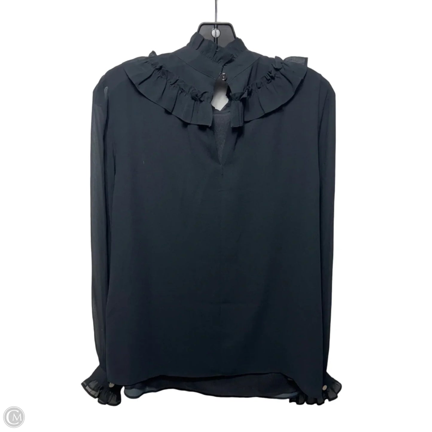 Ashliee Narrnia Ruffle Top By Ted Baker In Black, Size: 4