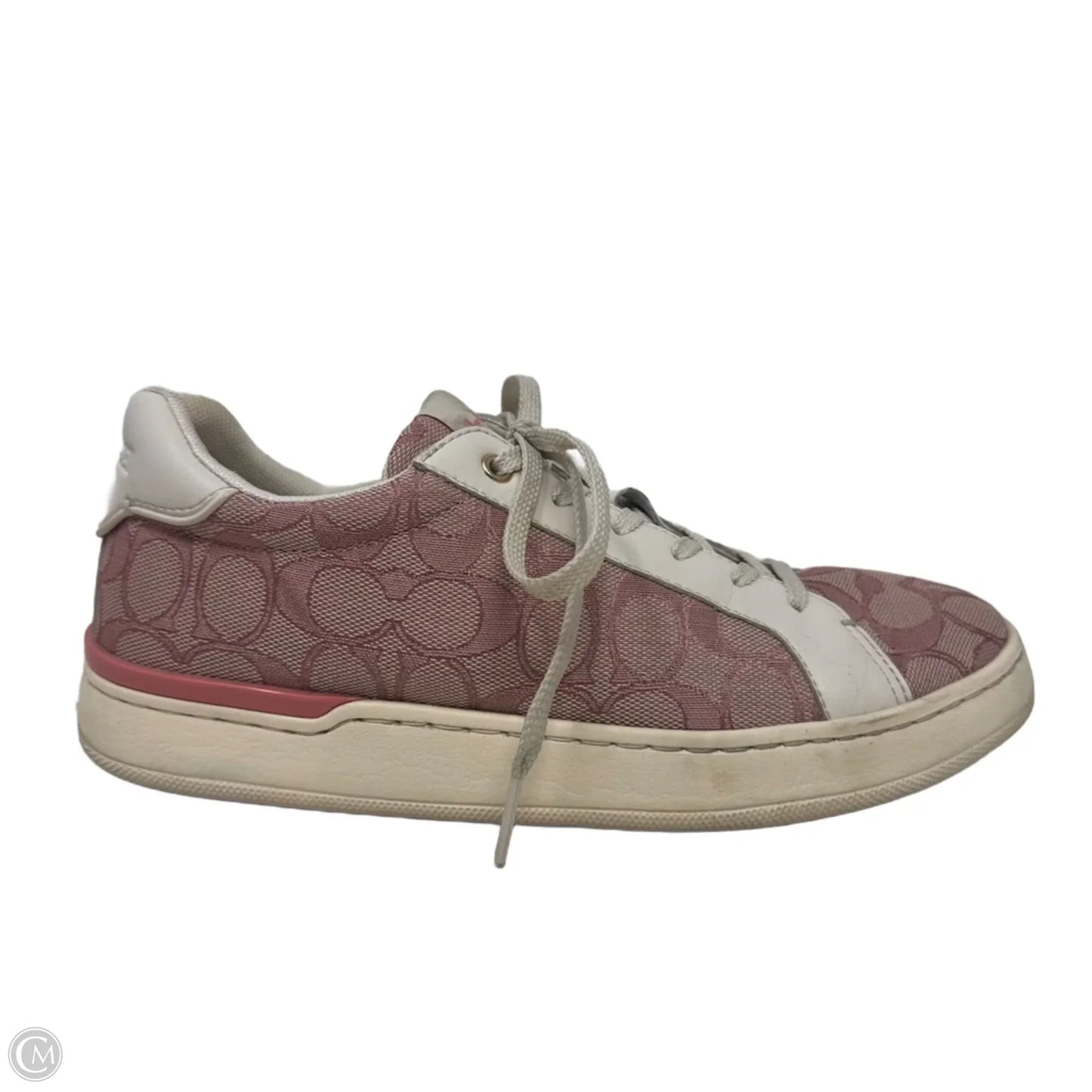 Signature Sneakers Shoes Designer By Coach In Plaid Pattern, Size: 7.5
