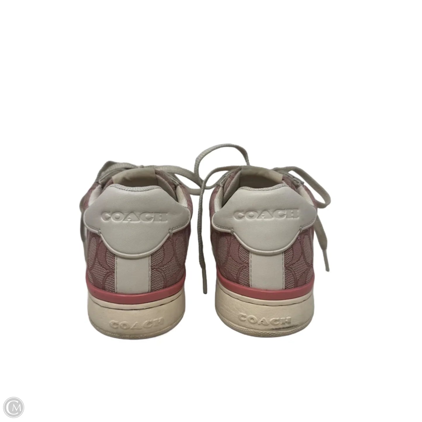 Signature Sneakers Shoes Designer By Coach In Plaid Pattern, Size: 7.5