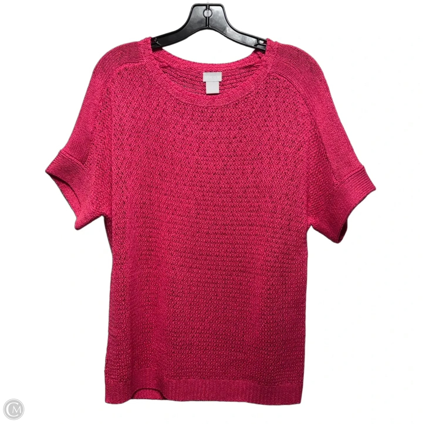 Sweater Short Sleeve By Chicos In Pink, Size: S