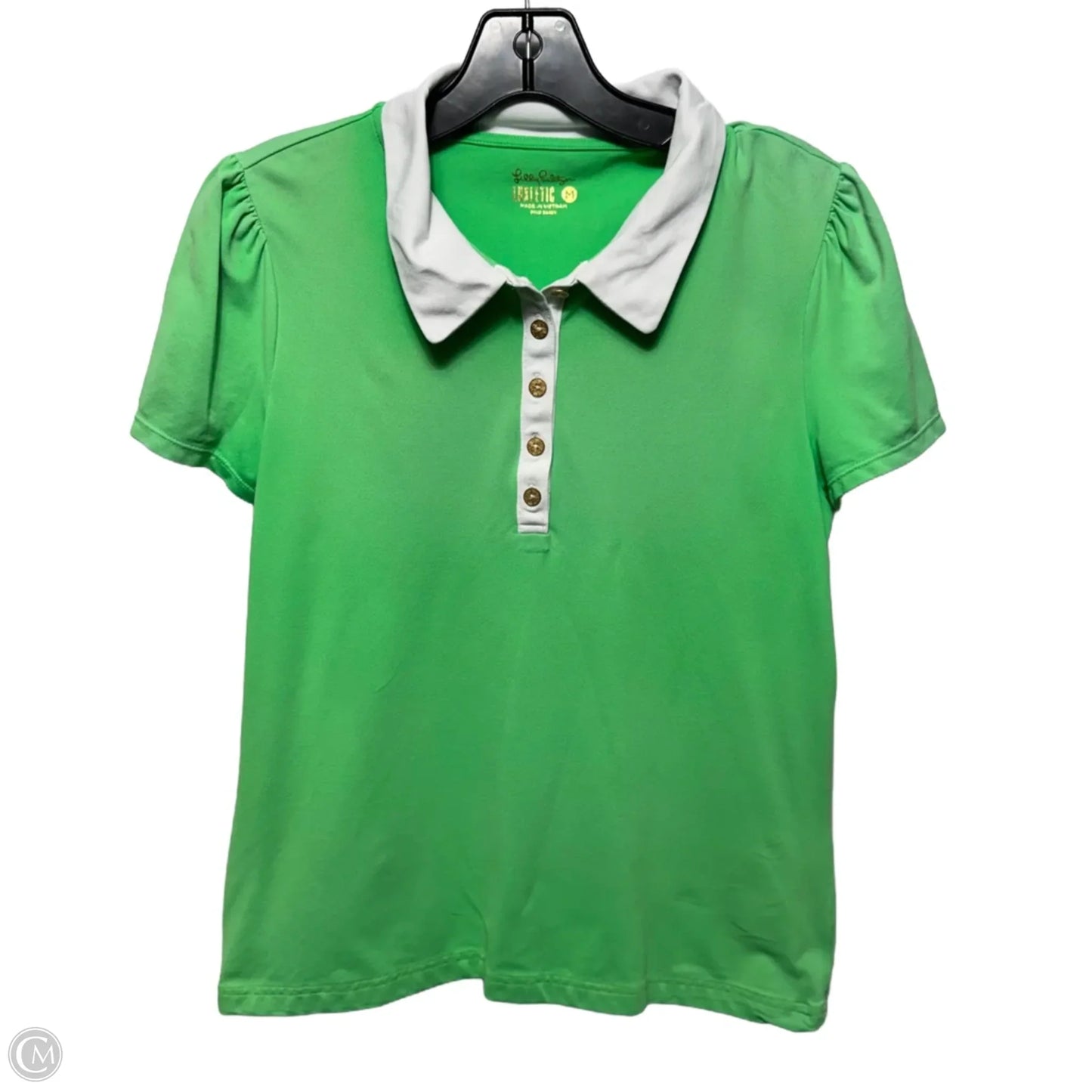 Athletic Top Short Sleeve Designer By Luxletic by Lilly Pulitzer In Green, Size: M