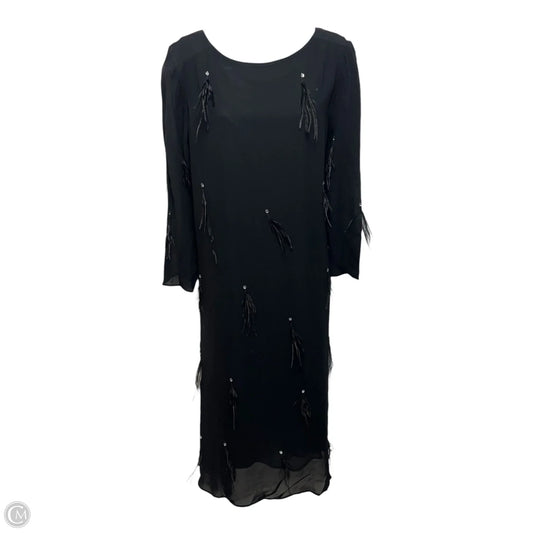 Feathered Georgette Popover Dress By Chicos In Black, Size: 6