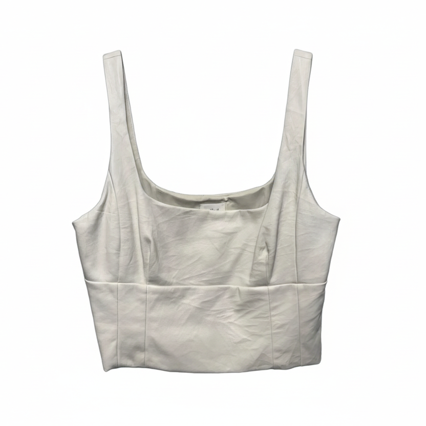 Faux Leather Bustier Top Sleeveless By Wilfred In Cream, Size: M