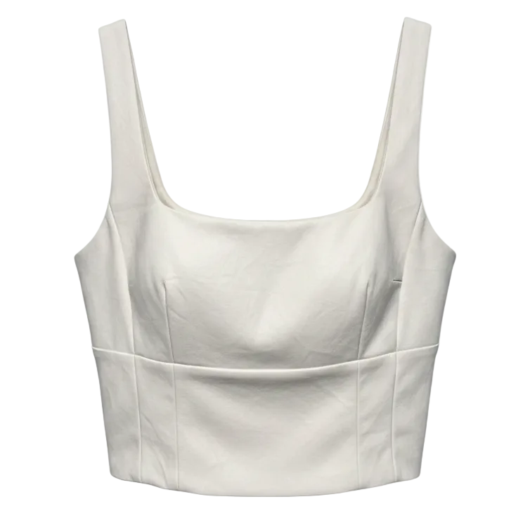 Faux Leather Bustier Top Sleeveless By Wilfred In Cream, Size: M